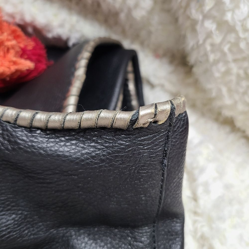 Lucky Brand Leather Whipstitch‎ Shopping Tote with Tassels - Picture 8 of 10